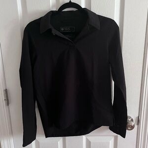 FIGS Women's Nala Longsleeve ScrubPolo - Black XS